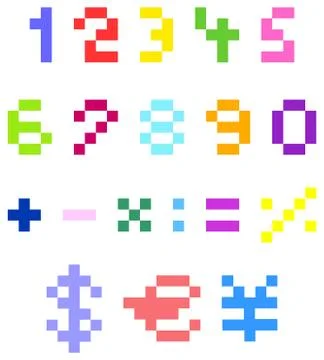 Pixel numbers Stock Illustration