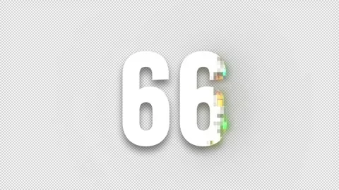 Pixel numeral 66, number sixty six, alpha channel Stock Footage 246793519
