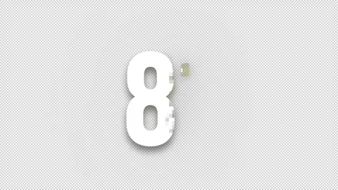 Pixel numeral 81, number eighty one, alpha channel Stock Footage 247167051