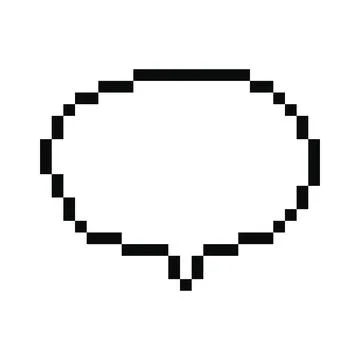 Pixel oval speech bubble isolated on transparent background. Text box for c.. Stockillustratie