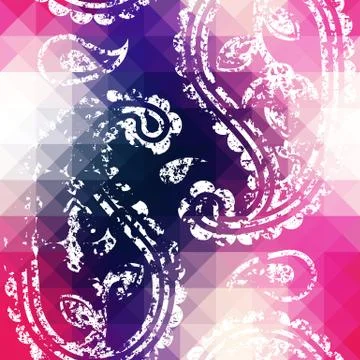 Pixel paisley 스톡 일러스트