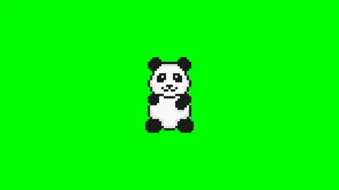 Pixel panda animation Stock Footage 237811182