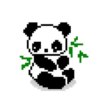 Pixel panda image. vector illustration. Illustrazione stock