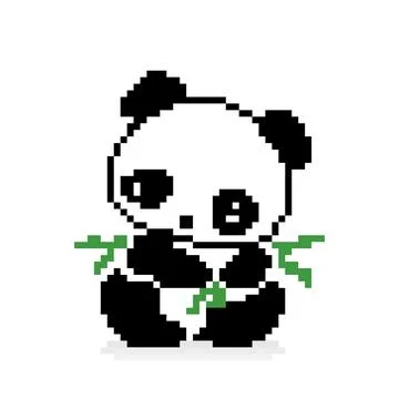 Pixel panda image. vector illustration. Illustrazione stock