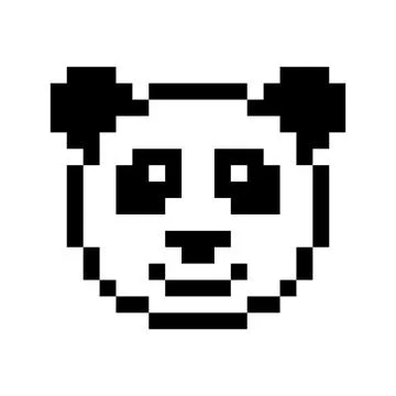 Pixel panda image. Vector Illustration of pixel art. Stock Illustration