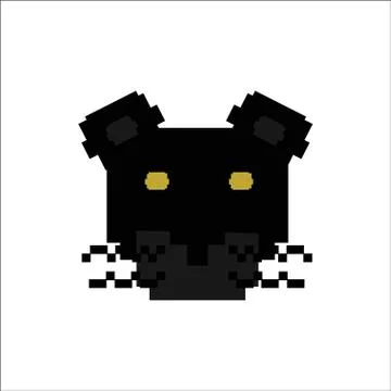 Pixel panther black. Stock Illustration