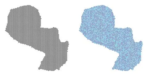 Pixel Paraguay Map Abstractions Ilustração Stock