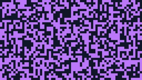 Pixel pattern animation with purple squares shifting across Stock Footage 348842347