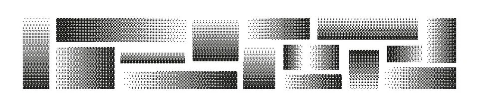 Pixel pattern background with square textures gradient from black to white... Stock Illustration
