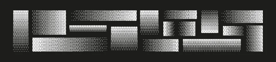 Pixel pattern background with square textures gradient from black to white... Stock Illustration