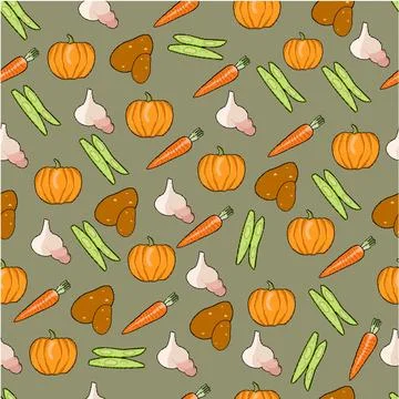 Pixel pattern of icons of vegetables for proper nutrition on a dark backgroun Illustrazione stock