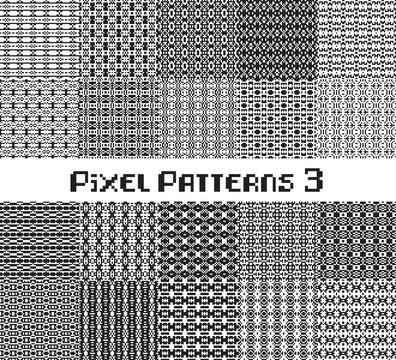 Pixel pattern seamless, black and white color. Patterns set in retro design. Ilustração Stock