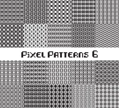 Pixel pattern seamless, black and white color. Patterns set in retro design. Ilustração Stock