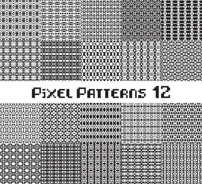 Pixel pattern seamless, black and white color. Patterns set in retro design. Stock Illustration