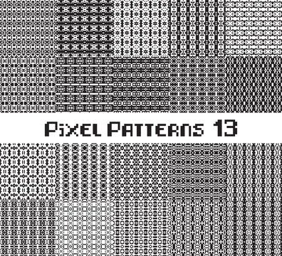 Pixel pattern seamless, black and white color. Patterns set in retro design. Stock Illustration