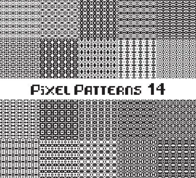 Pixel pattern seamless, black and white color. Patterns set in retro design. Stock Illustration