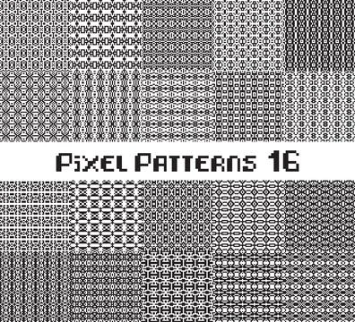 Pixel pattern seamless, black and white color. Patterns set in retro design. Ilustração Stock