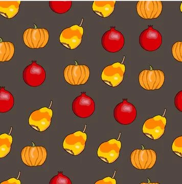 Pixel pattern of their vegetable and fruit icons Stock Illustration