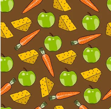 Pixel pattern of useful products icons on a dark background Illustrazione stock