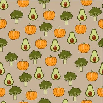 Pixel pattern of vegetables and fruits icons in appetizing colors Illustrazione stock