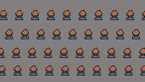 Pixel People Pattern - A Crowd of Animated Characters. Stock Footage 325381456
