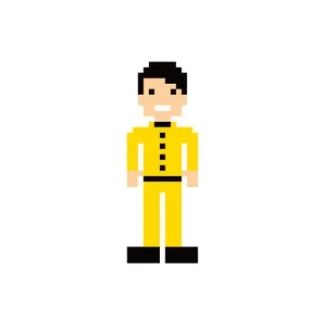 Pixel people theme avatar guy Illustrazione stock