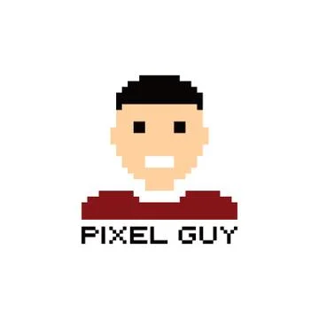 Pixel people theme avatar guy Ilustração Stock