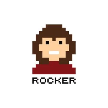 Pixel people theme avatar guy Ilustração Stock