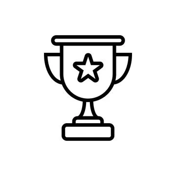 Pixel perfect black thin line icon of a trophy cup. Editable stroke vector Stock Illustration