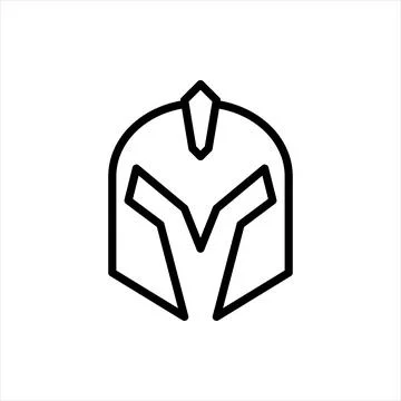 Pixel perfect black thin line icon of a knight helmet. Editable stroke vector Stock Illustration