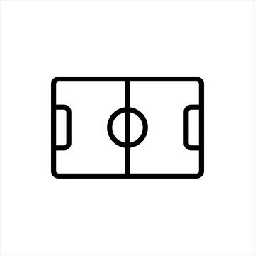 Pixel perfect black thin line icon football stadium field. Editable vector Stock Illustration