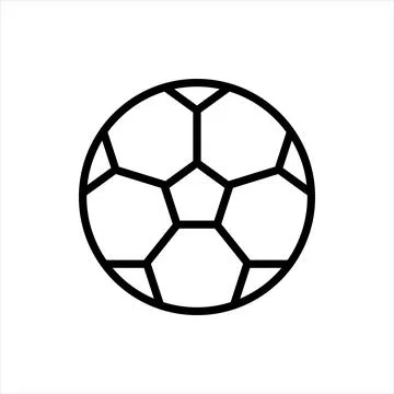 Pixel perfect black thin line icon of minimal flat football. Editable vector Stock Illustration