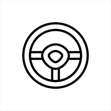 Pixel perfect black thin line icon of a car steering wheel. Editable vector Stock Illustration