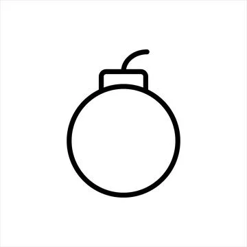 Pixel perfect black thin line icon of a sphere danger bomb. Editable vector Stock Illustration
