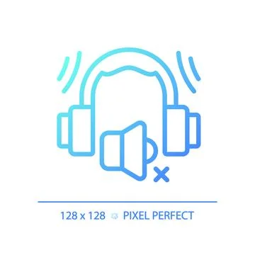 Pixel perfect earmuffs gradient thin linear icon Ilustração Stock