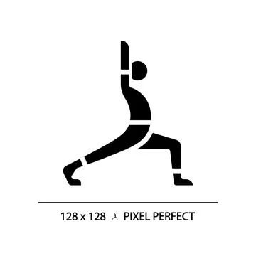 Pixel perfect exercise glyph style black icon Ilustración de archivo
