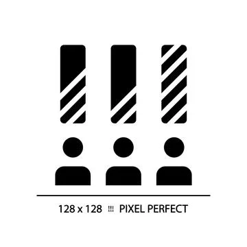 Pixel perfect glyph style candidate ranking icon Stock Illustration