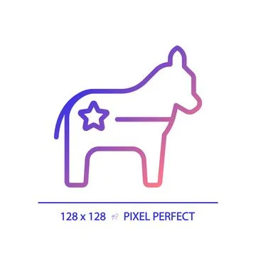 Pixel perfect gradient Democratic Party logo Stock Illustration