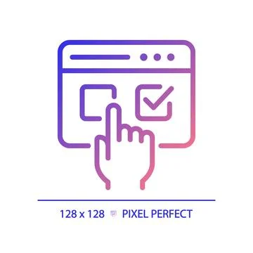 Pixel perfect gradient electronic voting icon Ilustração Stock