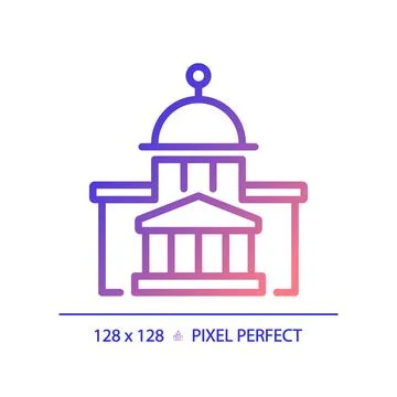 Pixel perfect gradient government building icon Ilustração Stock