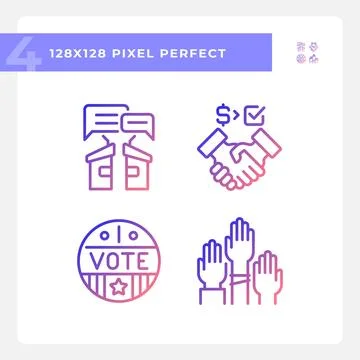 Pixel perfect gradient voting icons Stock Illustration