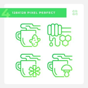 Pixel perfect green gradient allergen free icons Ilustração Stock