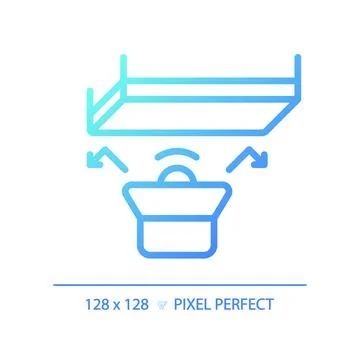 Pixel perfect soundproof ceiling gradient thin linear icon Stock Illustration