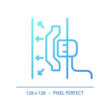 Pixel perfect soundproof material gradient thin linear icon Stock-Illustration