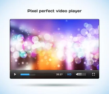 Pixel perfect video player for web. 스톡 일러스트