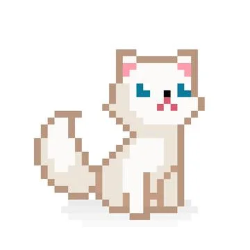 Pixel persian cat image for game assets. Illustrazione stock