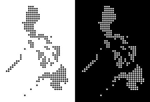 Pixel Philippines Map Stock Illustration