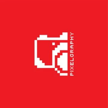 Pixel photography theme logotype Illustrazione stock