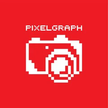 Pixel photography theme logotype Illustrazione stock