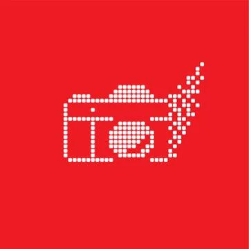 Pixel photography theme logotype Illustrazione stock